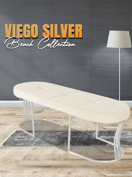 Viego Silver Exclusive Bench Puf - Resim 7