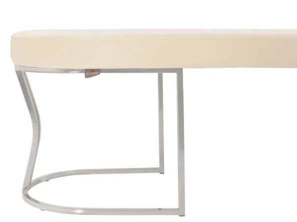 Viego Silver Smooth Bench Puf - Resim 12