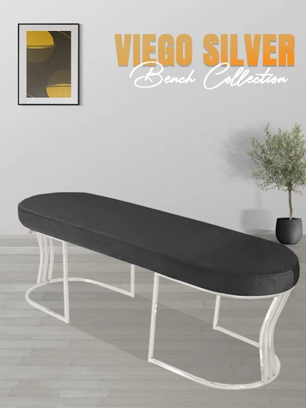 Viego Silver Smooth Bench Puf ürün görseli