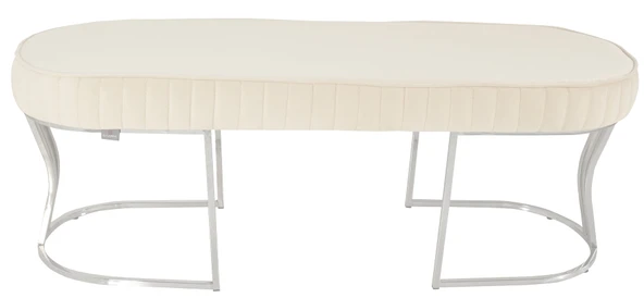 Viego Silver Striped Bench Puf - Resim 7