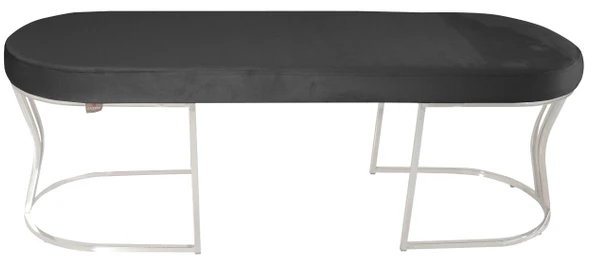 Viego Silver Smooth Bench Puf - Resim 3