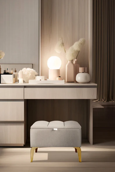 Vetra Mini Gold Royal Sandıklı Dekoratif Puf - Resim 9