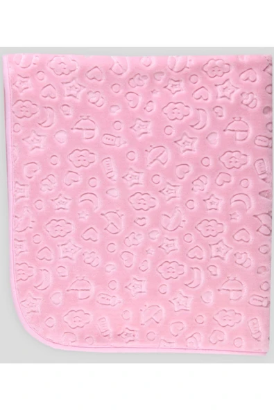 Breeze Yenidoğan Bebek Battaniyesi Desenli Pembe (104 X 121 Cm) - 1