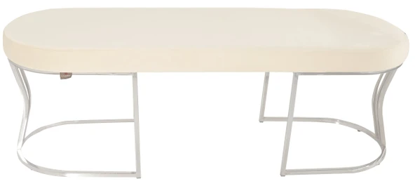 Viego Silver Smooth Bench Puf - Resim 9