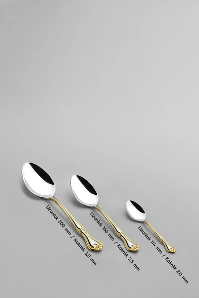 Nehir Lalezar Altın Sade 12 Kişilik 89 Parça Deri Kutulu Çatal Kaşık Bıçak Tk. - Resim 7