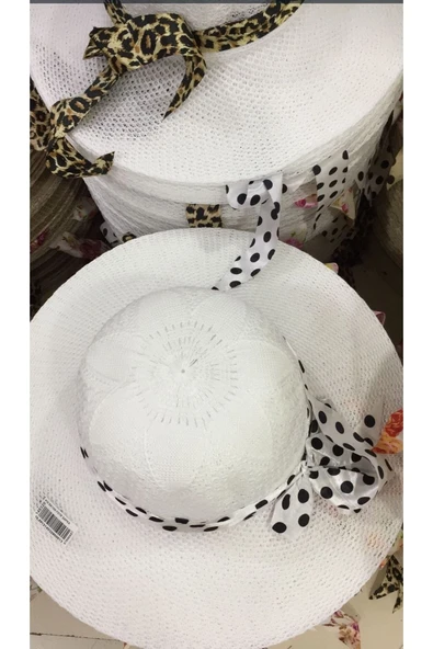 Kardelen Butik Denizli Panama Kadın Plaj Şapkası ( Merserize ) ( Beyaz ) - Resim 4