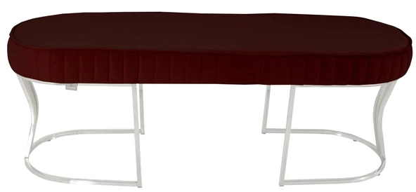 Viego Silver Striped Bench Puf - Resim 12