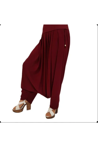ÖZÖZKANLAR Bayan Bordo Renk Cepli Sandy Hoby Şalvar ürün görseli