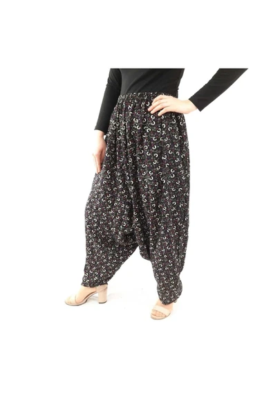 ÖZÖZKANLAR Çiçekli Yöresel Viscon Yukarıdan Ağlı Kadın Şalvar ürün görseli