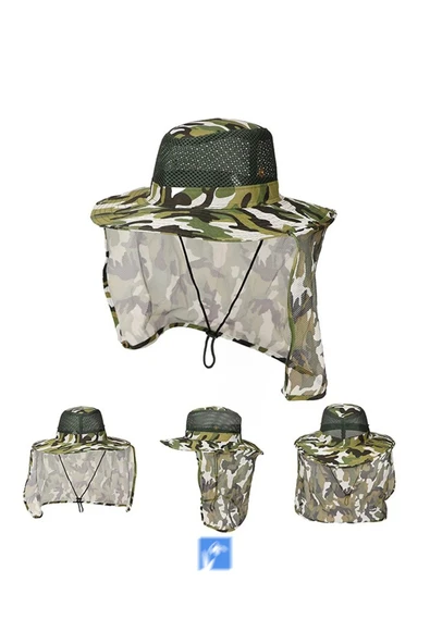 Kardelen Butik Denizli Rüzgar Geçirmez Kamuflaj Dağcı Şapka   ( 56-58 cm ) ürün görseli