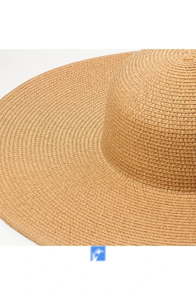 Kardelen Butik Denizli Lüx Hasır Plaj Şapkası , Katlanabilir Geniş Birim ( Çap 47 Cm, Içinde Daraltma Ipi Mevcuttur ) - 5
