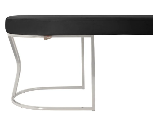 Viego Silver Smooth Bench Puf - Resim 6