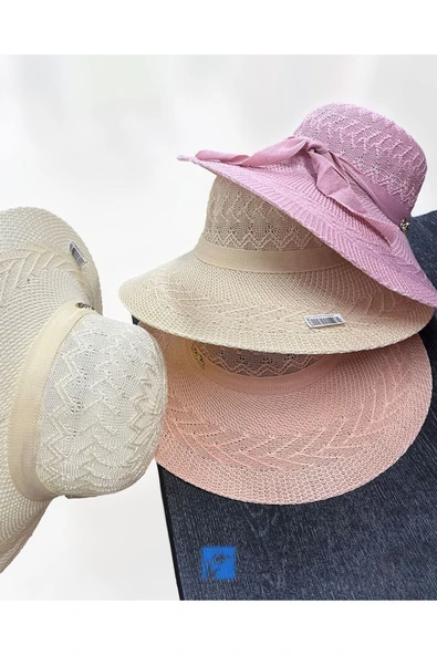 Kardelen Butik Denizli Kadınlar İçin Merserize Plaj Şapka   ( 56-58 cm ) - 3
