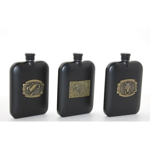 Paslanmaz Çelik Kabartmalı Tekli 6 Oz Matara ürün görseli