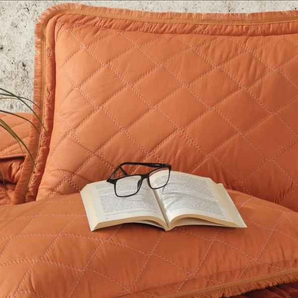 Clasy Çift Kişilik Yatak Örtüsü Tafana V2 Oranj - Resim 3