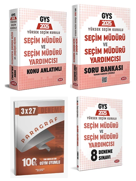 Anla Kazan + Data 2026 Yüksek Seçim Kurulu (YSK) Seçim Müdürü 8 Deneme + Soru + Konu 4 lü Set ürün görseli 1