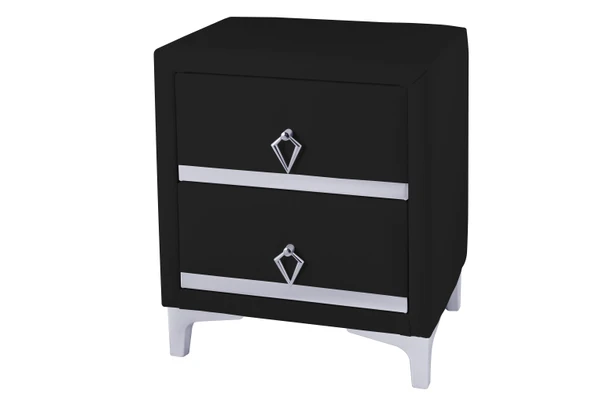 Doppia Linea Silver Komodin, İki Çekmeceli - 7
