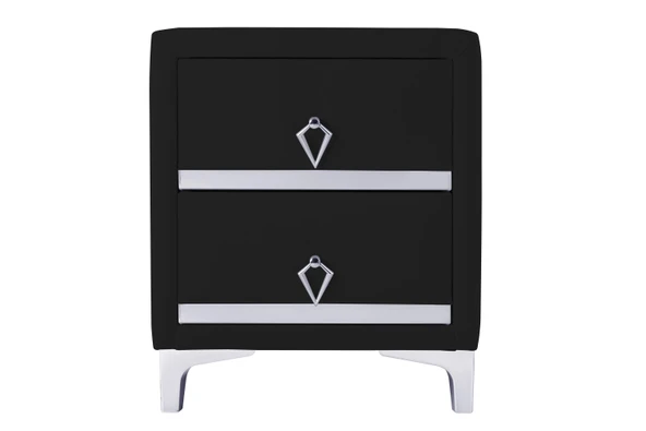 Doppia Linea Silver Komodin, İki Çekmeceli - 6