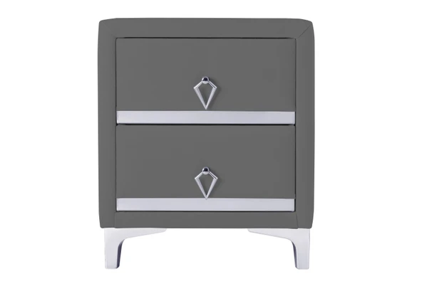 Doppia Linea Silver Komodin, İki Çekmeceli - 2