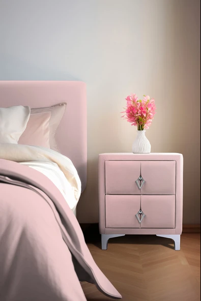 Harmony Silver Komodin, İki Çekmeceli - Resim 9