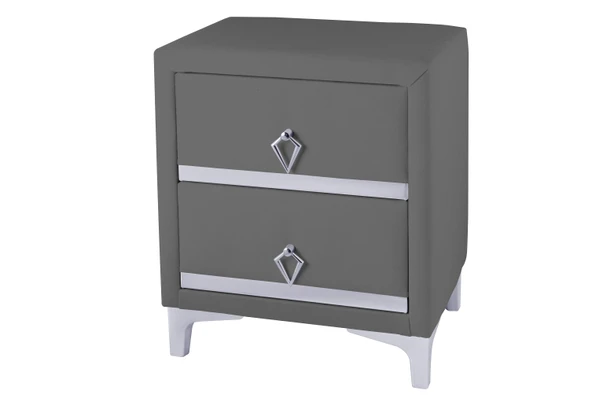 Doppia Linea Silver Komodin, İki Çekmeceli - 3