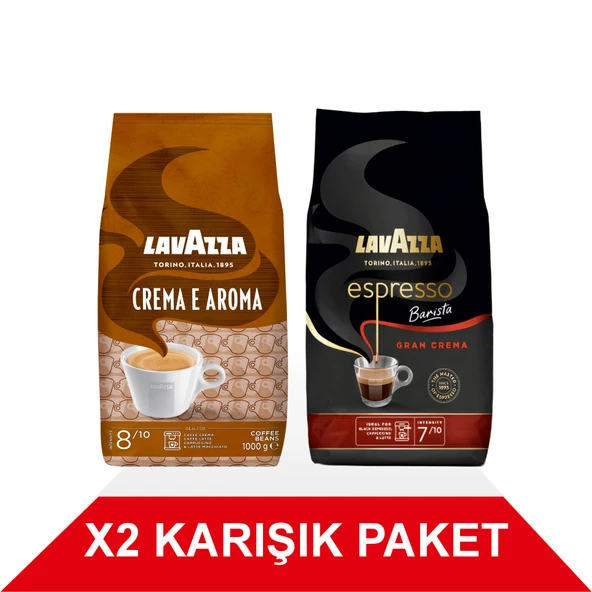 Crema E Aramo + Espresso Barista Gran Crema Çekirdek Kahve (1000gr) 2'Li Paket