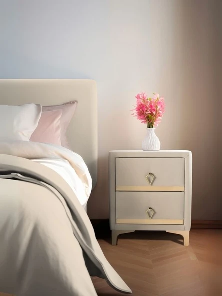 Doppia Linea Gold Komodin, İki Çekmeceli ürün görseli