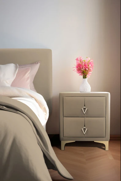 Harmony Gold Komodin, İki Çekmeceli - Resim 9