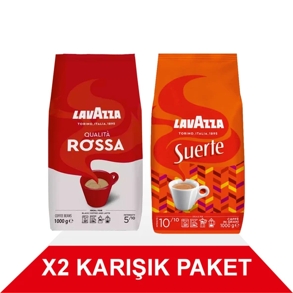 Qualità Rossa + Suerte Çekirdek Kahve (1000gr) 2'Li Paket