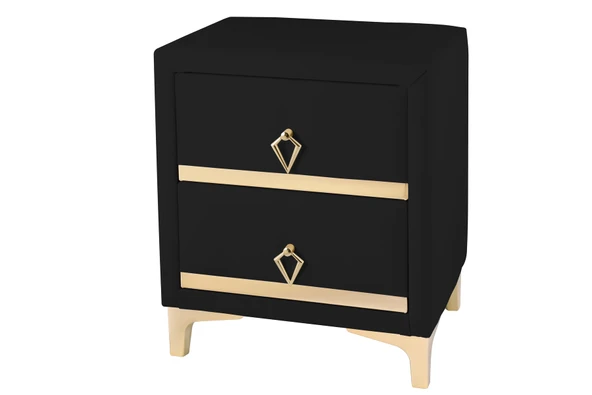 Doppia Linea Gold Komodin, İki Çekmeceli - Resim 7