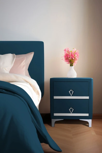 Doppia Linea Silver Komodin, İki Çekmeceli - 9
