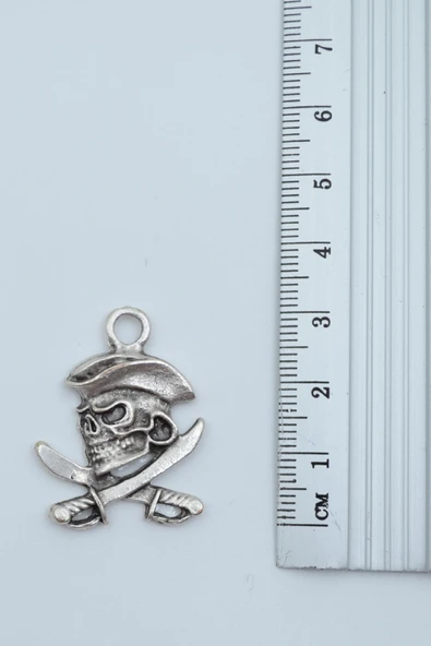 3'lü Karayip Korsan Sikke Ejderha Kılıç Korsan Gümüş Kaplama Kolye Seti - Resim 5