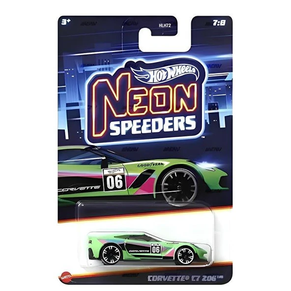 Hot Wheels Neon Speeder Arabalar Corvette C7 206 HLH72 HRW81 ürün görseli
