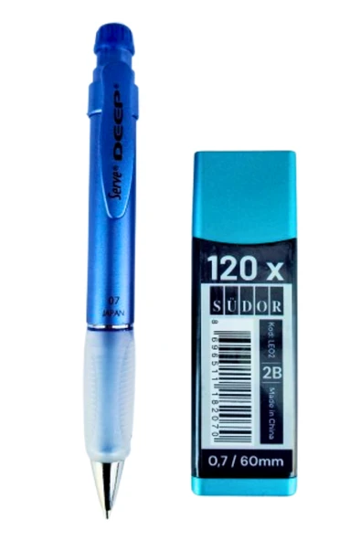 2B , 120' li 60 mm 0,7 uç ve serve deep 0,7 uçlu kalem seti (metalik crystal violet) ürün görseli 1