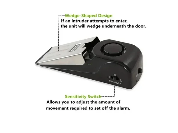 120db Kapı Durdurma Alarmı Titreşimli, Emniyet Kama Kapı Durdurucu, Alarm Durdurucu, Engelleme Seyahat Güvenlik Uyarısı, 120dB, (1 Adet) - Resim 7