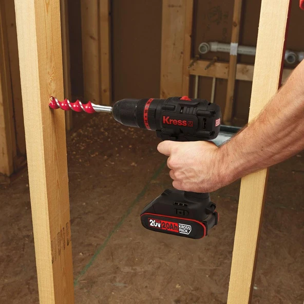 Kress KUC30.1 20Volt/2.0Ah Li-ion 60Nm Çift Akülü Kömürsüz Profesyonel Şarjlı Darbeli Matkap - 6