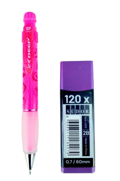 2B , 120' li 60 mm 0,7 uç ve serve deep 0,7 uçlu kalem seti (n.pink strawberry) ürün görseli 1