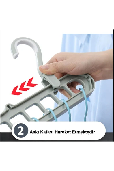 Sihirli Elbise Askısı 9 Gözlü Akıllı Askı Sihirli Askılık - 5 adet - Resim 6