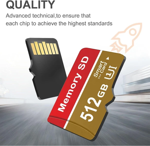 512GB Microsd Kart Hafıza Kartı Telefon IP Kamera Pc Uyumlu - Resim 2