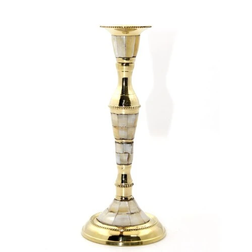 Tekli Pirinç Sedefli Şamdan Model 1 ürün görseli