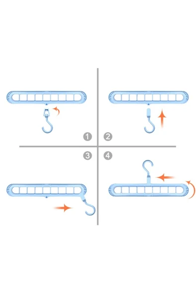 Sihirli Elbise Askısı 9 Gözlü Akıllı Askı Sihirli Askılık - 5 adet - Resim 7