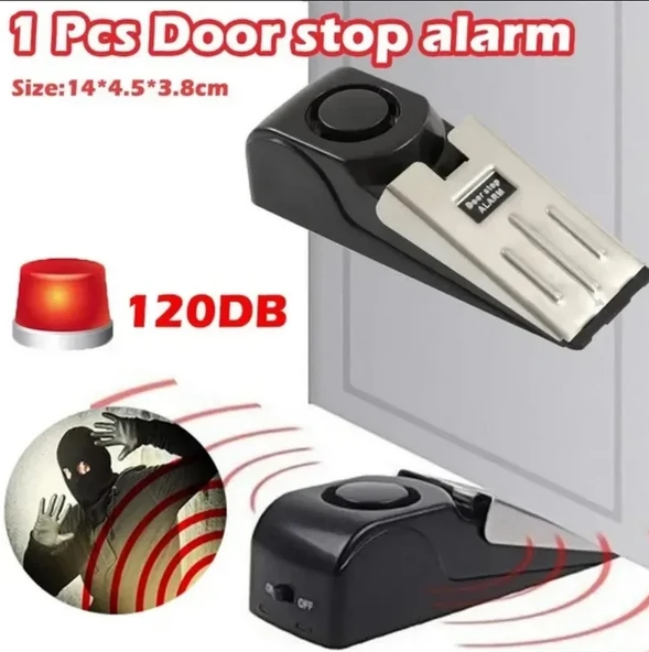 120db Kapı Durdurma Alarmı Titreşimli, Emniyet Kama Kapı Durdurucu, Alarm Durdurucu, Engelleme Seyahat Güvenlik Uyarısı, 120dB, (1 Adet) - Resim 3