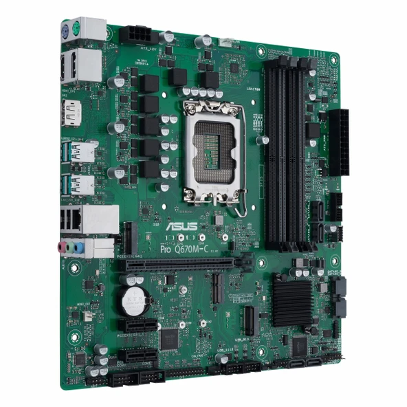 Asus Pro Q670M-C-CSM DDR4 (4800MHz)OC M.2 HDMI/DP PCIe 4.0 1700P mATX Anakart - Resim 3