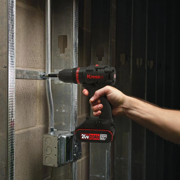 Kress KUC30.1 20Volt/2.0Ah Li-ion 60Nm Çift Akülü Kömürsüz Profesyonel Şarjlı Darbeli Matkap - 11