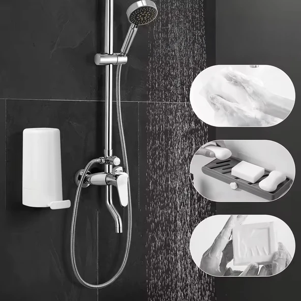 Kalıp Sabun Öğütücü Sabunluk, , sağlam el sabunu, delme gerektirmez, sabun öğütücü, sabun törpüsü, duvar montajı, su geçirmez, mutfak ve banyo için - 2