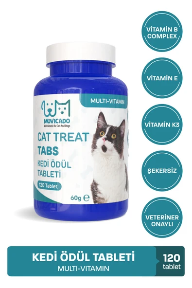 muvicado Kedi Ödül Tableti Multi Vitamin Kedi Tüy Tüyü Bakımı Kedi Ödülü Kedi Ödül Maması