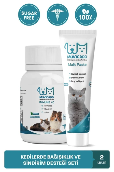 muvicado Yaşlı ve Hamile Kedi Tüy Yumağı Engelleyici - C Vitaminli Bağışıklık Sistemi Güçlendirici