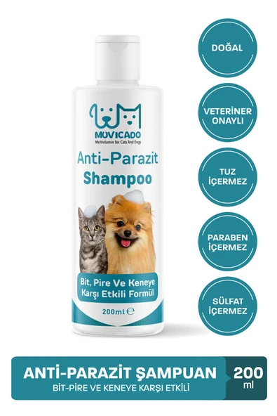 muvicado Kedi Köpek Parazit Şampuanı Bit Pire Parazit Kene Damlası Tarağı Tasması İle Kullanım