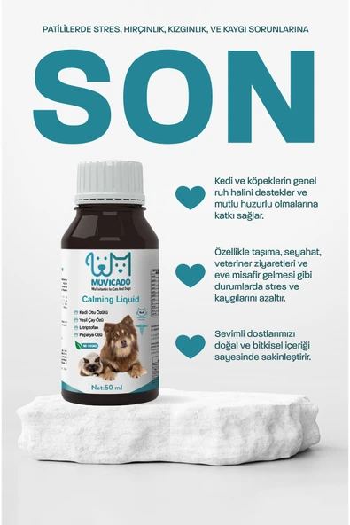 muvicado Kediler Için Sakinleştirici Damla Malt Kedi Köpek Sakinleştirici Damla Sprey Malt Anti Stres - 2