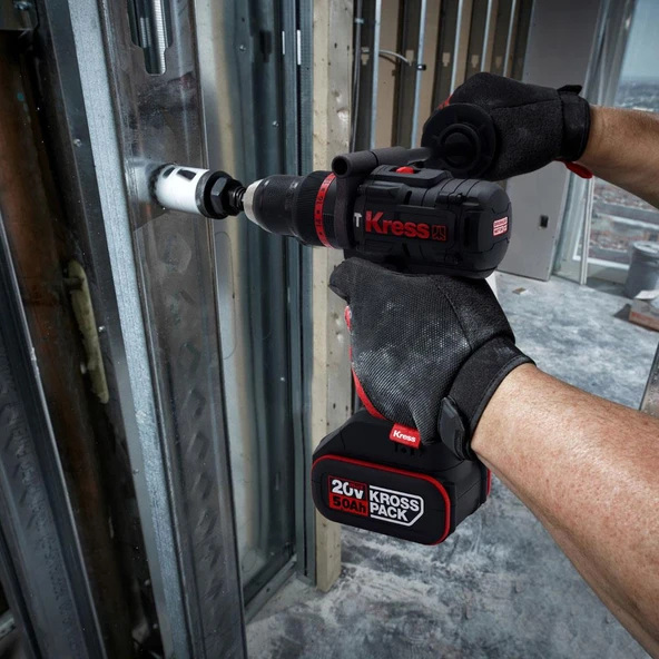 Kress KUC33.1 20Volt/5.0Ah Li-ion 95Nm Çift Akülü Kömürsüz Profesyonel Şarjlı Darbeli Matkap - 8